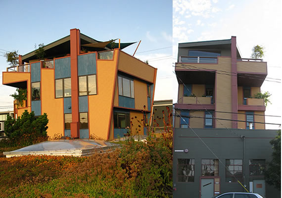 Five story residence with elevator situated in a warehouse.  Design by FBD Architects.